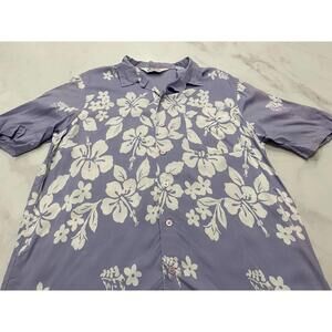 Tropically Yours Men's Hawaiian Rayon Aloha Shirt Vintage, Lg Lavender Purple